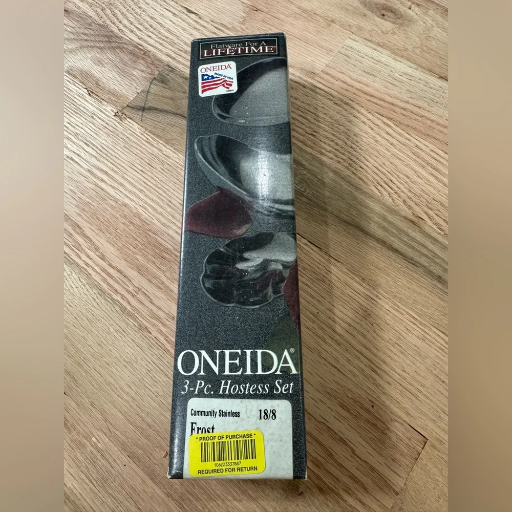 NWT Oneida USA Frost 3 Piece Hostess Set 18/8 Community‎ Stainless Steel